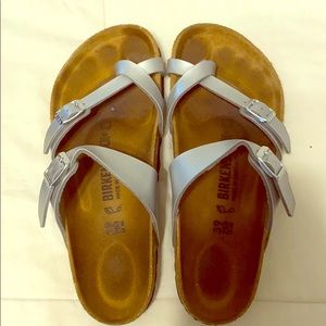 Mayari Silver Birkenstocks. Authentic.